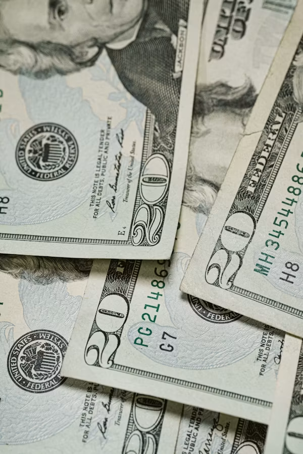 US Twenty Dollar Notes Stack